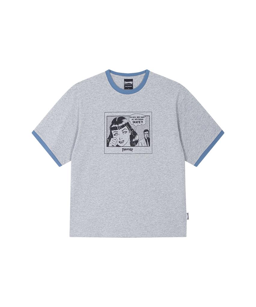 Treasure Boyfriend Ringer T-Shirt Melange Gray