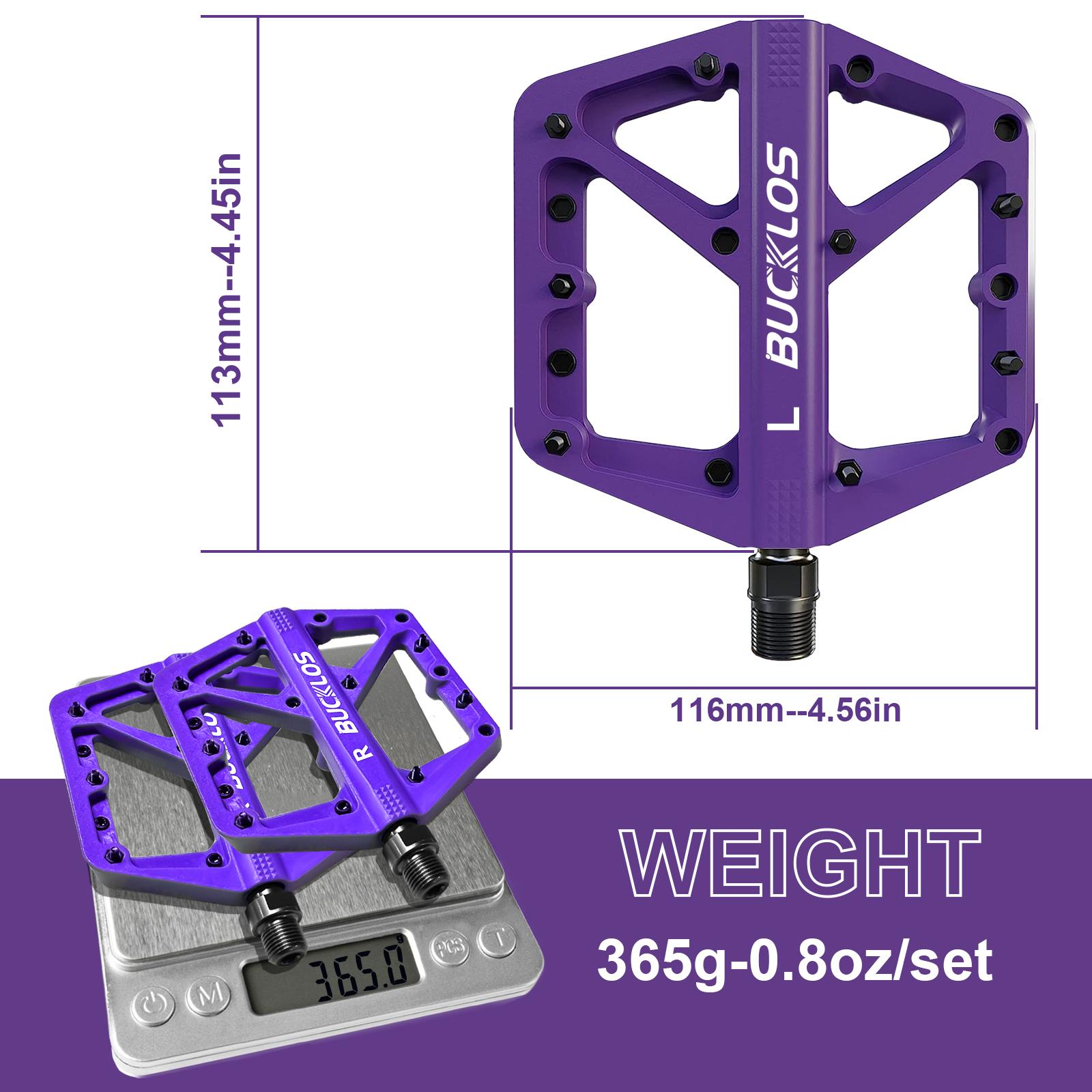 

BUCKLOS Bicycle Pedals Sealed Bearing MTB Platform Pedal for Bicycle Mountain Nylon Bike Flat Pedals 9/16 MTB Road Bike Part фиолетовый