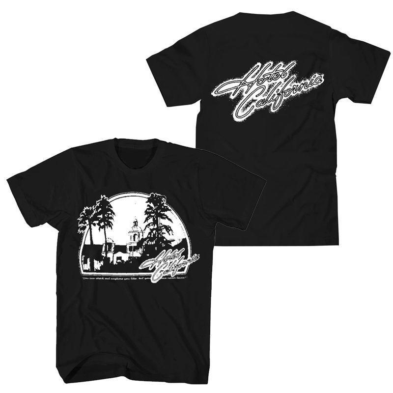 

Eagles Bands Rockin At The California Inn Album From The 1970s American Retro Motorcyclethemed Mens Short Tshirt S