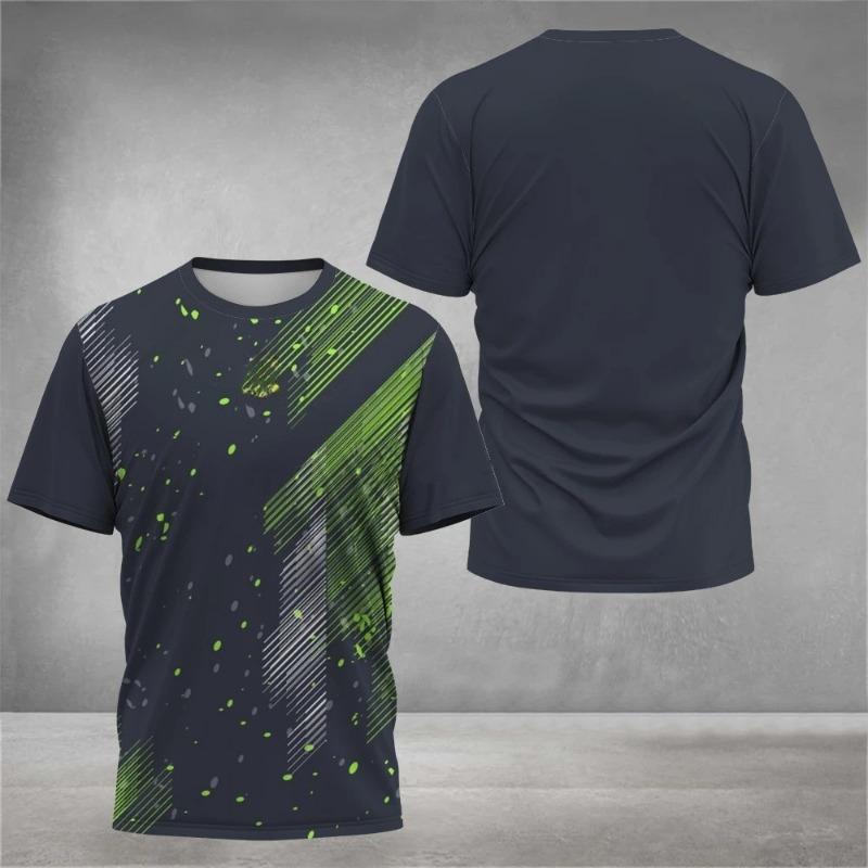 2026 Men's T-Shirts Crew Neck Short Sleeve Colourful Print Tennis Running T-Shirt Casual Comforts Outdoor Sportswear Tops