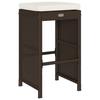 Garden Bar Stool with Cushions 6 pcs Brown Poly Rattan