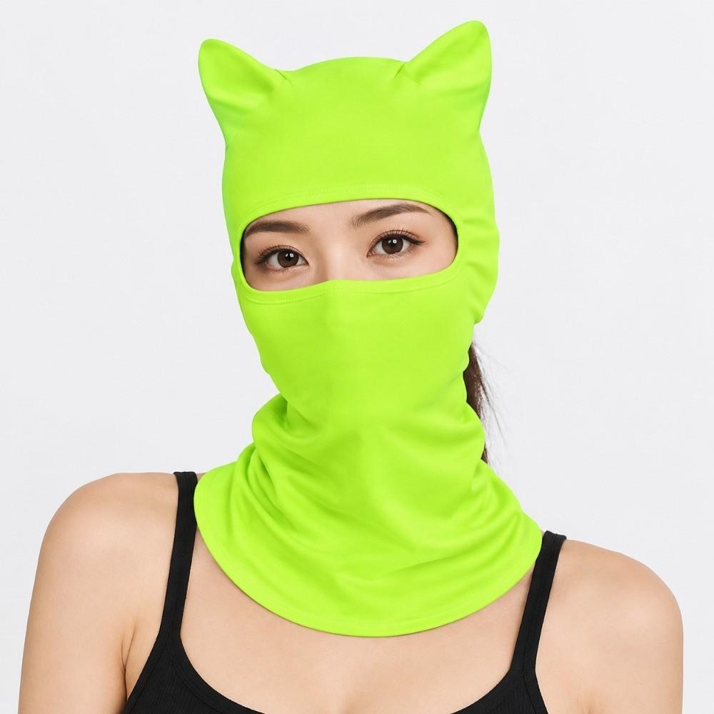 Sun Protector Cat Ear Face Mask Soft Neck Gaiter Fashion Sunscreen  Masque  Summer