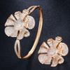Ki0076 Ring Bracelet Two-Piece Set Full Of Zircon Flower Combination Set.