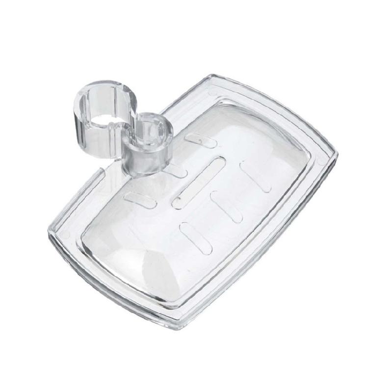 Space Saving Adjustable Shower Rod Soap Tray Bathroom Organizers Corrosion Resistant Thin Design Shower Soap Holder