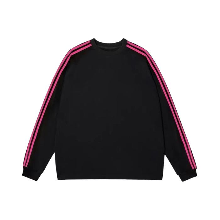 

21s Solona Cotton Long Sleeve T-Shirt with Ribbed Cuffs and Triple Stripes M