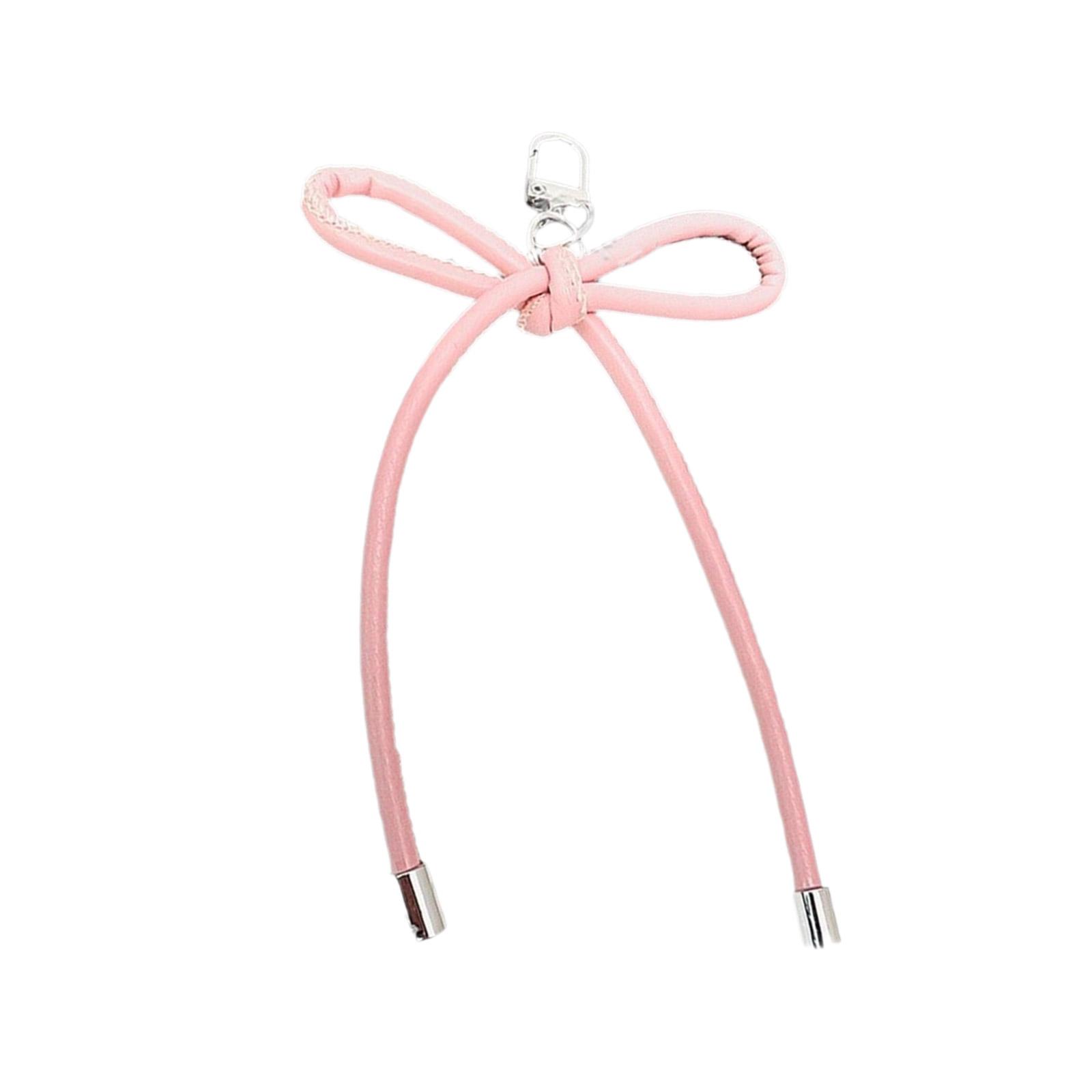 

Модный брелок с бантами для женщин, универсальный брелок с бантом из искусственной кожи, уникальный модный аксессуар для сумки розовый
