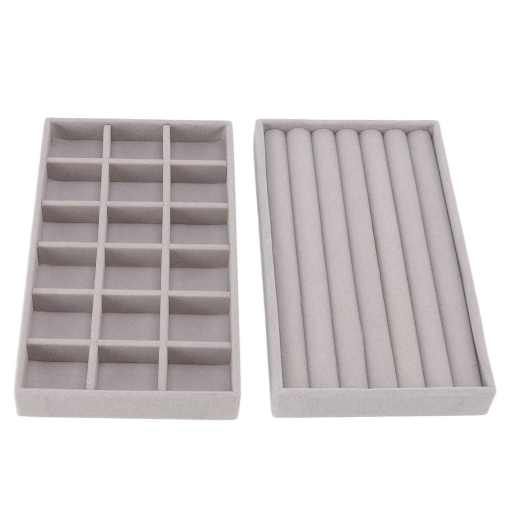 Schmuckaufbewahrungsbox Verschiedene Fächer Platzsparend Beflocktes Tuch Schmuckauswahl Ausstellungs-Aufbewahrungsbox für Mädchen