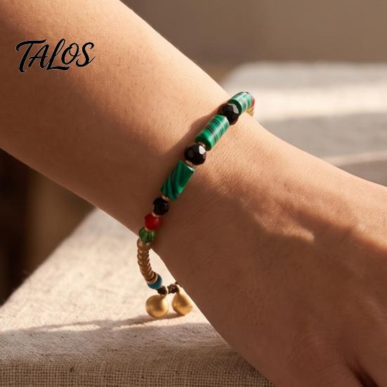 Holiday Gift for Her Bohemian Bracelet Women, Handmade Bamboo Joint Beaded Stackable Bracelet, Ethnic Style Boho Summer Jewelry Adjustable Slide