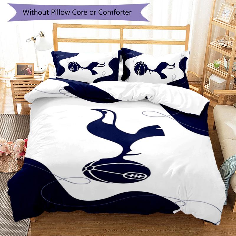 3pcs Tottenham Hotspur F.C pattern bedding set duvet cover set includes duvet cover &pillowcases,perfect all season bedroom decoration&gift