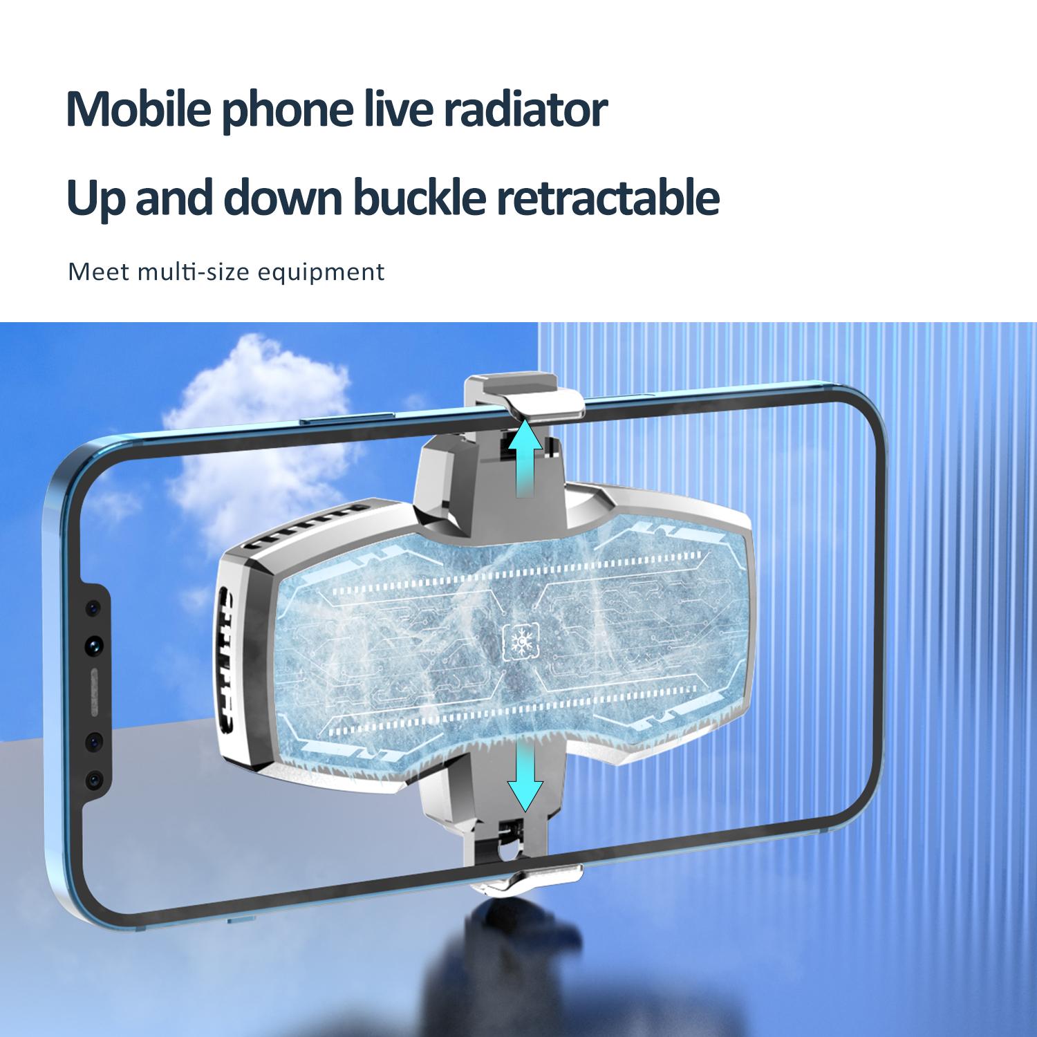 

K4 Mobile Phone Radiator Dual-core Cooling Fan Smartphone Live Streaming Gaming Heat Dissipation Cooler Dark Grey