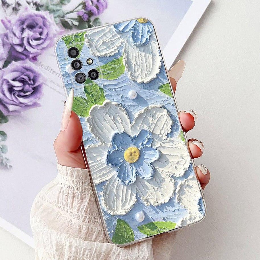 Case For Samsung Galaxy A31 A51 A71 Cover Fashion Butterfly Flower Soft Silicone Back Cover For Samsung A51 5G SM-A516B TPU Capa