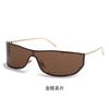 Song Yanfei large frame curved one-piece sunglasses female old money wind street shot YK Spice Girl anti-ultraviolet sunglasses
