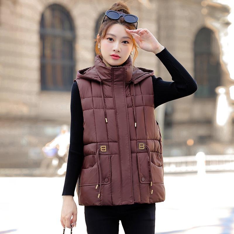New down cotton-padded vest autumn and winter loose short cotton-padded vest thick vest jacket outer vest
