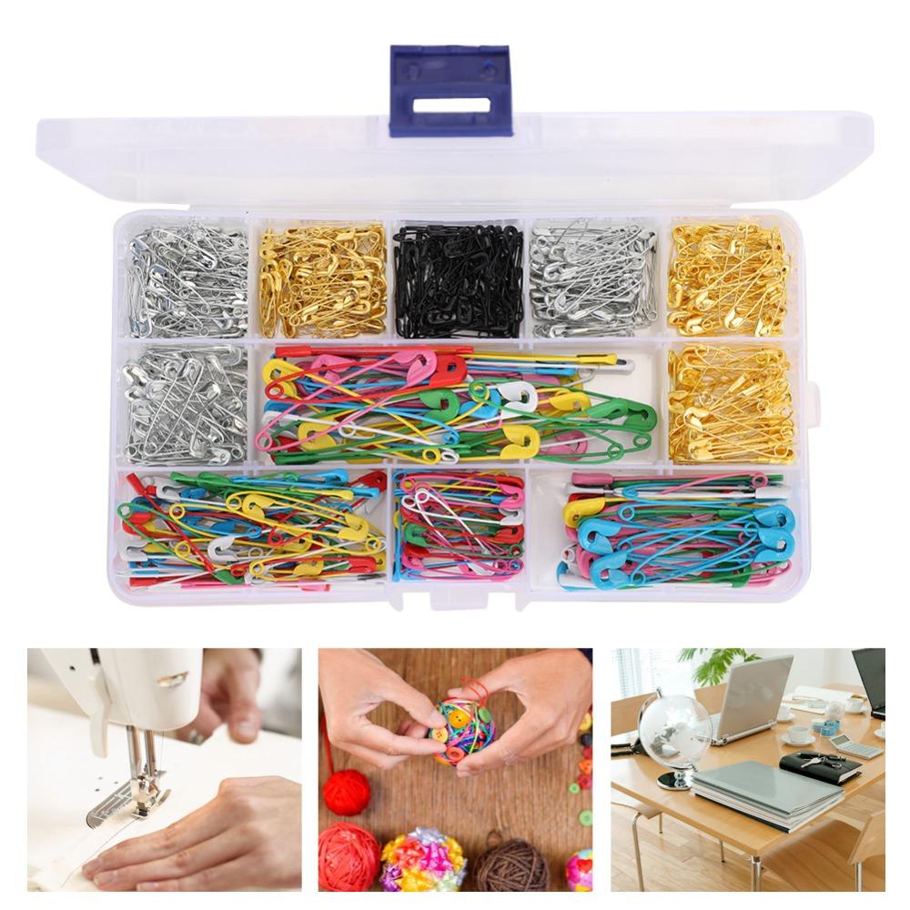 500PCS Multicolor Color Safety Pins 7 Sizes Boxed Set Pins Accessories Safety Pins  Sewing