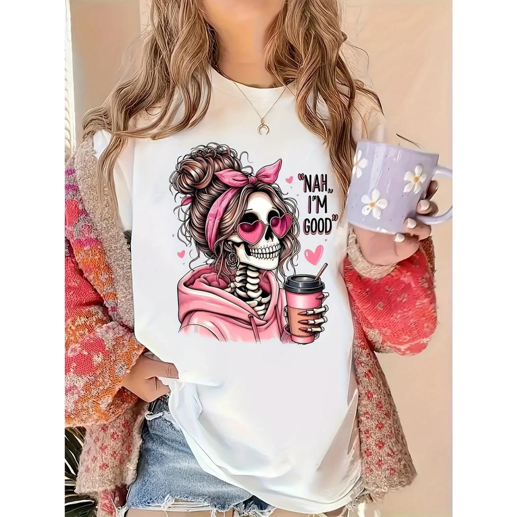 Embellishments Casual Casual Attire Dating Gifts Women's Graphic T-ShirtCrew Neck Sleeve with Pink Drink Star