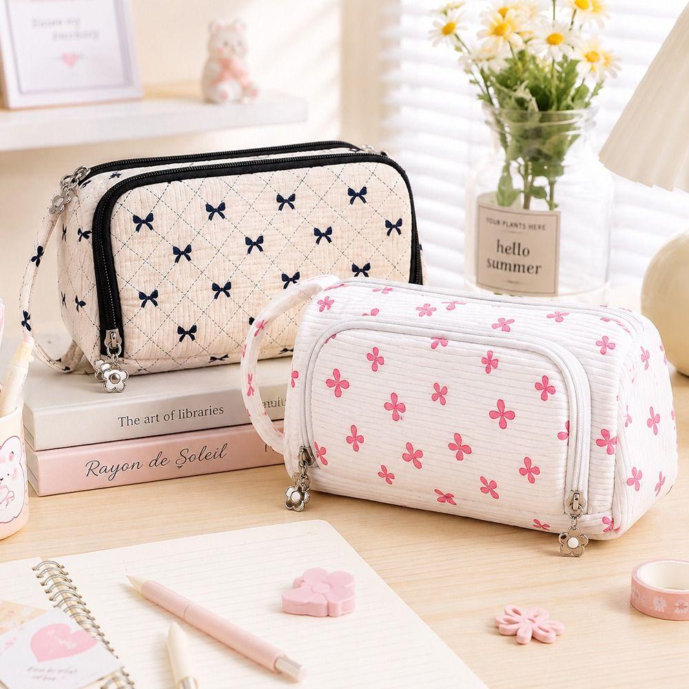 Big Capacity Canvas Pencil Pouch Multifunctional Stationery Box New Large Pencil Case