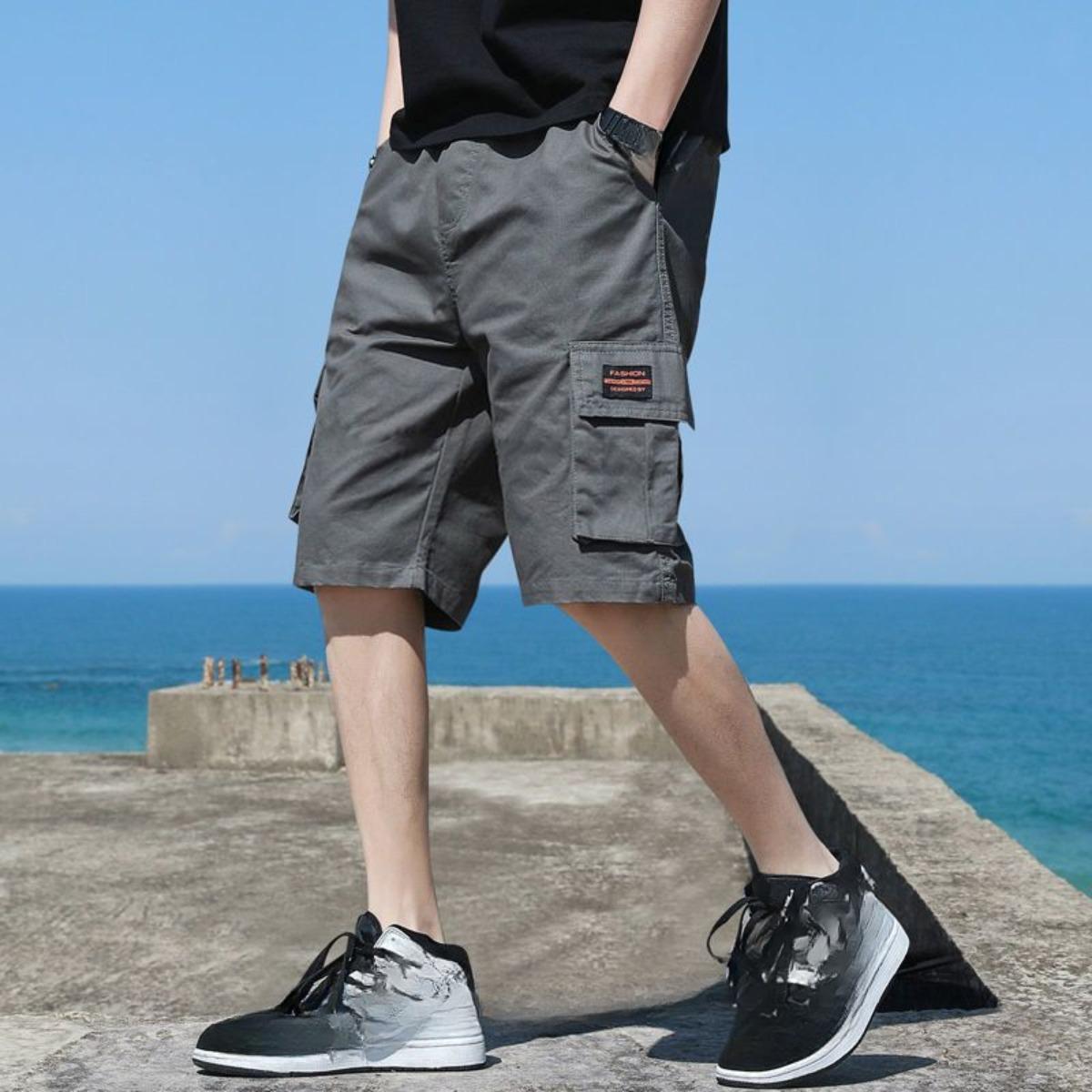 

Свободные рабочие шорты для мужской летней моды, свободные шорты средней длины пять дюймов, повседневные спортивные шорты для верхней одежды 5XL серый