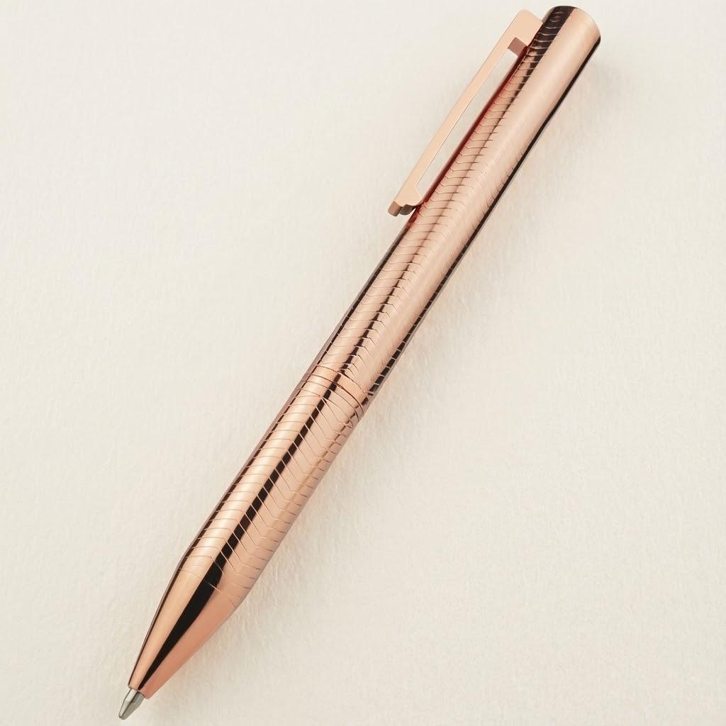 

Capless Metal Chrome Ballpoint Pen Refillable Twist Rollerball Pens Elegant Signature Gift Writing Instruments рожевий колір золота