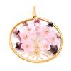 Cherry Blossom Medal Pendant In Tourmaline Chips + Chain