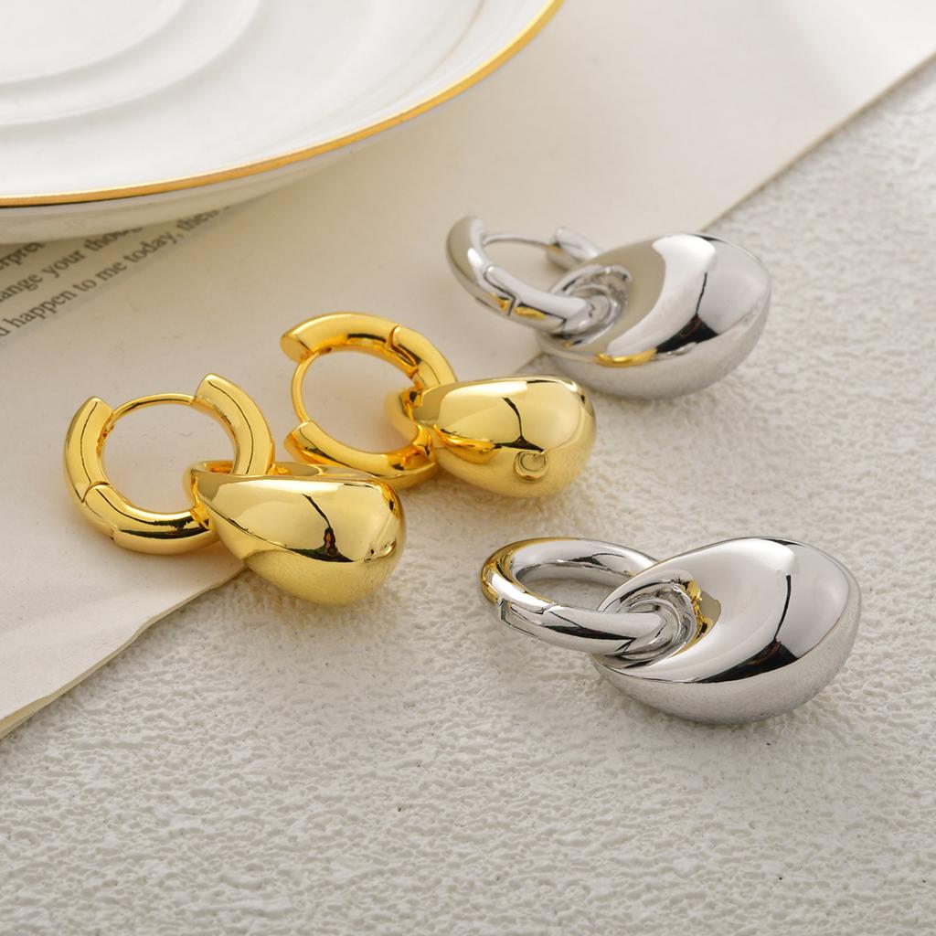 Luxury Clip-On Arch Earrings - Triomphe Inspired Gold-Tone Personalized Jewellery for Women's Fashion Gifts