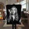 1PC Adele Print Flannel Blanket, High quality All Seasons, Home Decor, Warmth and Comfort, Perfect for Christmas Gifts