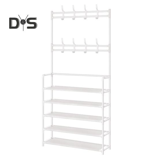 Multi-Layer Shoe Rack Doorway Clothes Hanger High Stability Simple Installation Shoes Shelf Floor-Standing Storage Rack