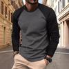 Men's T-shirts Long Sleeve O-neck Pactwork Casual Raglan Sleeves Color Matching for Men New Spring Autumn Tees Men Clothing Top