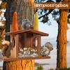 Squirrel Feeder Chipmunk Picnic Table Feeder with Corn Cob Holder Wooden Squirrel House Outdoor Squirrel Feeder Garden Decor