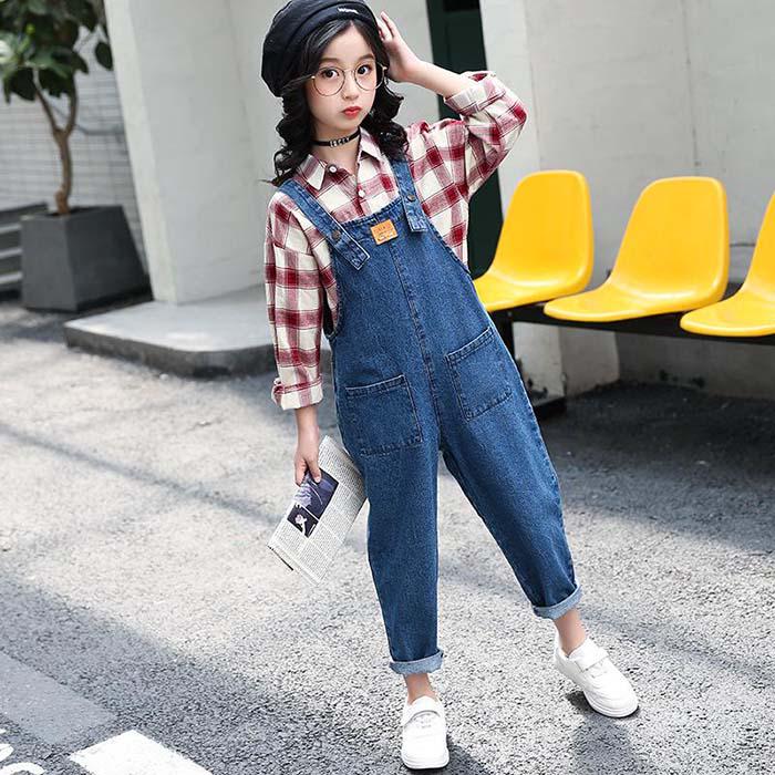 Buy Girls Autumn Denim Overalls Set 