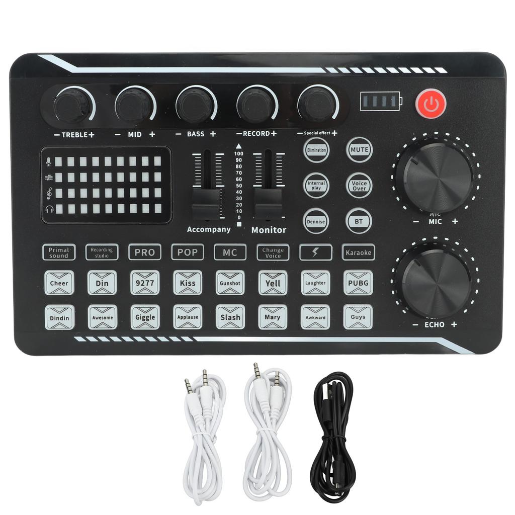 Live Sound Card Bluetooth Noise Reduction Voice Changer Sound Mixer Podcast Equipment for Streaming Podcasting Gaming