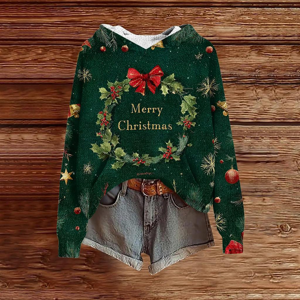 Dámské mikiny Pletený svetr Roztomilé tričko Podzimní pulovr Mikina s kapucí