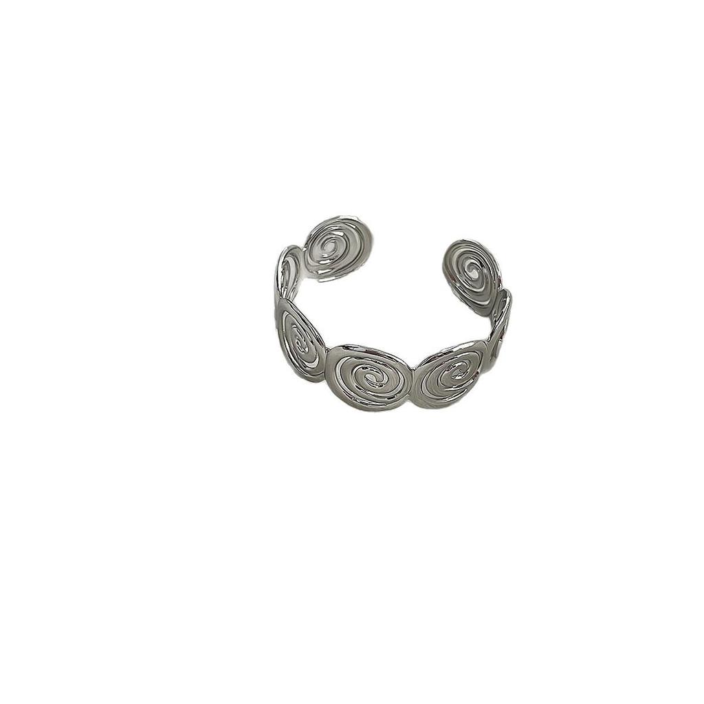 Elegant Spiral Metal Texture Open Bracelet - Stylish, Versatile, Luxurious Hand Jewelry for Women