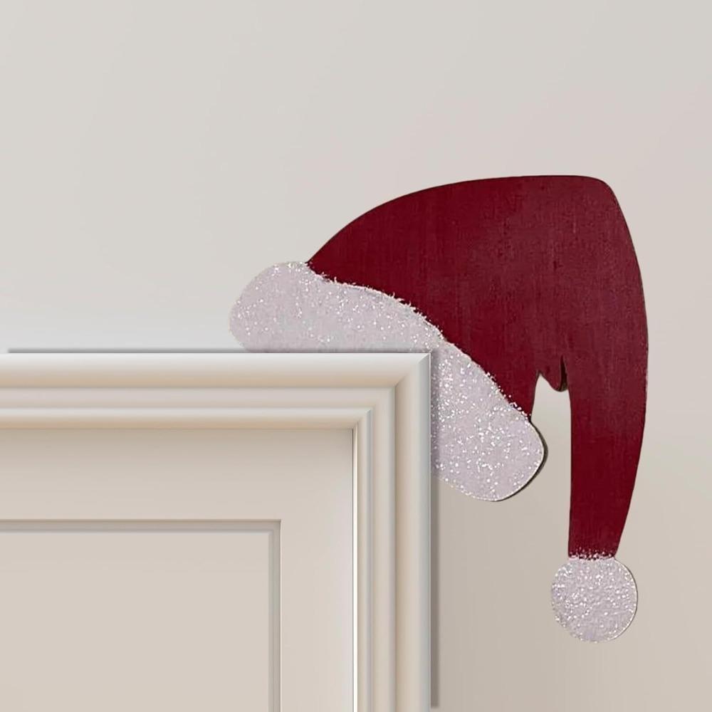 New Santa Door Corner Decor Christmas Cartoon Door Frame Decor Card Frame Sign Snowman Reindeer Xmas Charm Creative