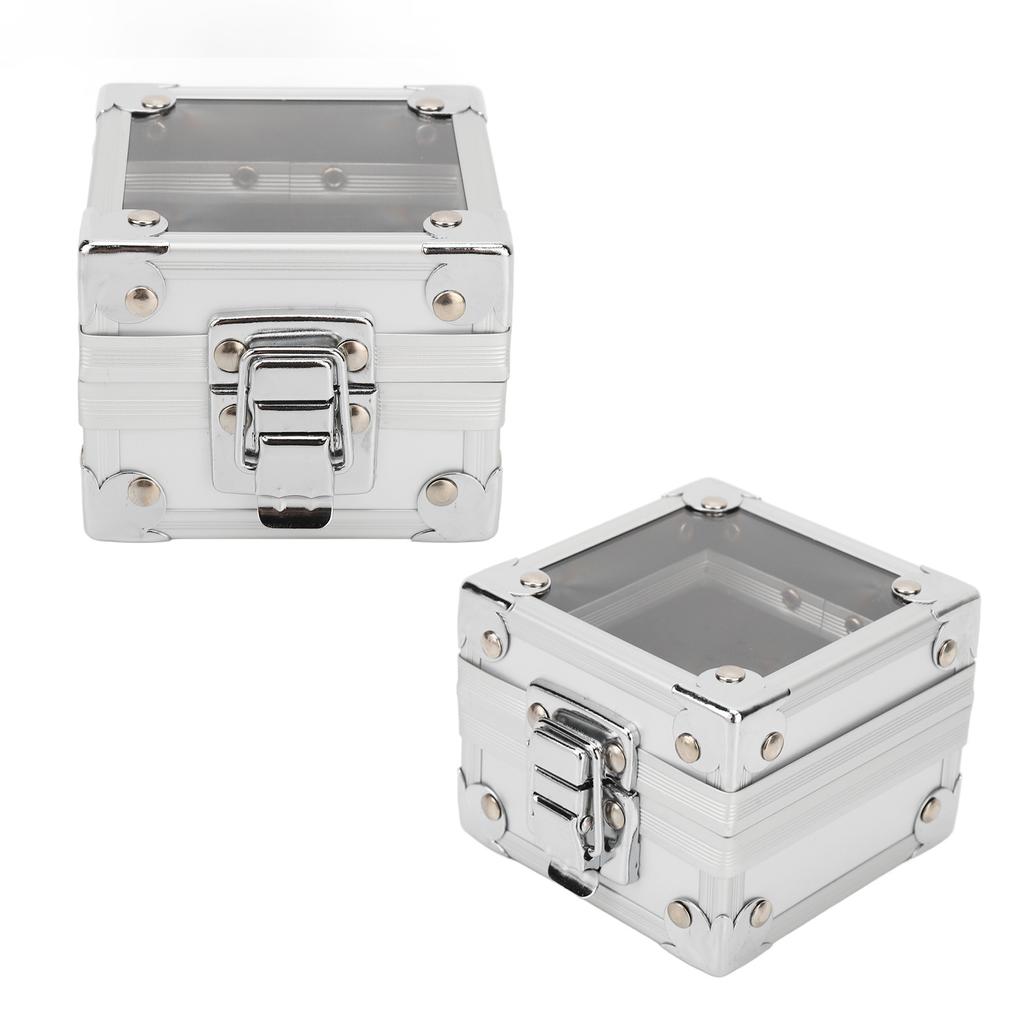 Nail Drill Bits Storage Box 25 Holes Transparent Clamshell Lock Design Dustproof Nail Drill Bits Desktop Container