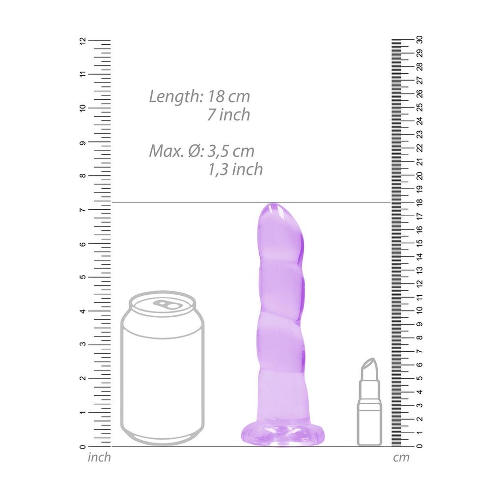 RealRock - Ribbed Suction Cup Dildo 17 Cm