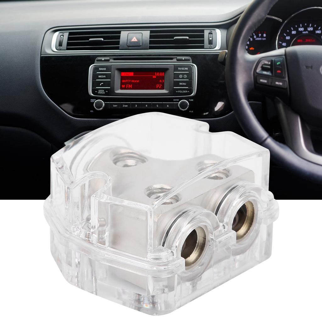 Car Ground Wire Distribution Block Speaker Power Splitter Negative 1x0GA In 2x4GA Out DB003