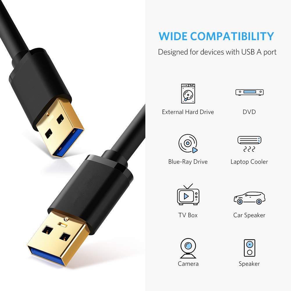 

USB 2.0 двухсторонний кабель передачи данных «папа-папа» для компьютера и жесткого диска 3 meters 3.0 male to male