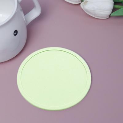 2Pcs 10CM Silicone Coaster Heat-resistant Non-slip Raised Edge Spill-proof Countertop Round Drink Coffee Tea Cup Holder Kitchen Supplies