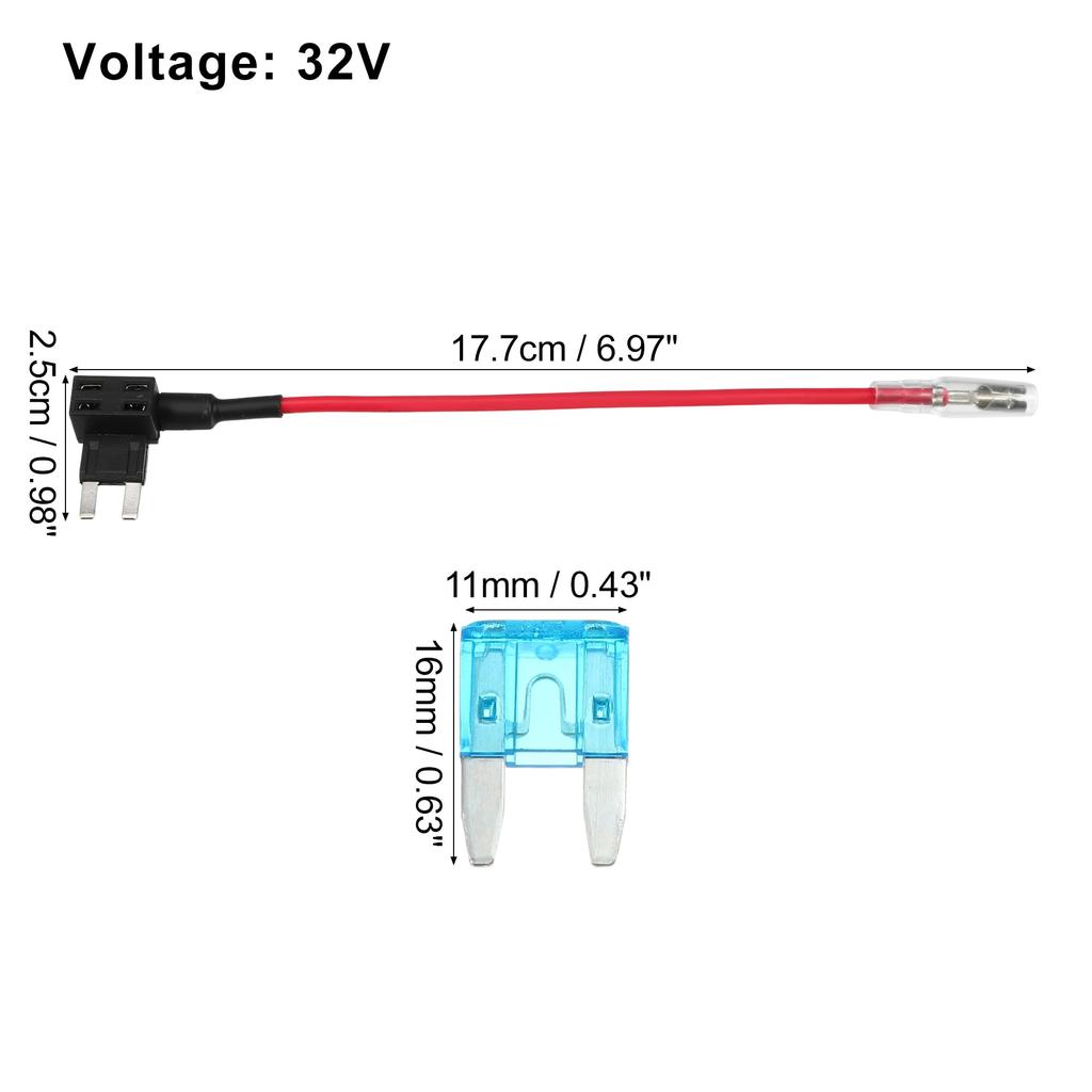 X AUTOHAUX Fuse Adapter Tap Fuse Kit Mini with 15A Style Fuse for Car Boat 32V 10 Sets