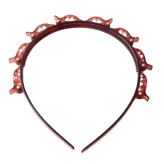 Adjustable Toothed Headband Women Bangs Hairstyle Headband with 8 Small Clip DIY Hairpin Adjustable Weave Bangs Hair Clips