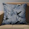 1 pieces -2D flat printing Blue Pillow with Leaf Pattern for Home Decor Polyester pillowcase, sofa decorative cushion cov