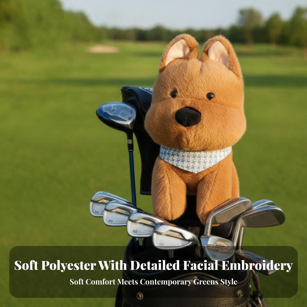 Stuffed Golf Headcover with Bandana Safeguarding Dog Club Cover Easy to Put