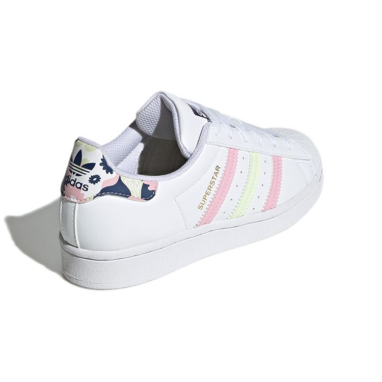 Adidas Superstar White Floral Men Sneakers Cloud-White Almost-Lime True-Pink GY3330