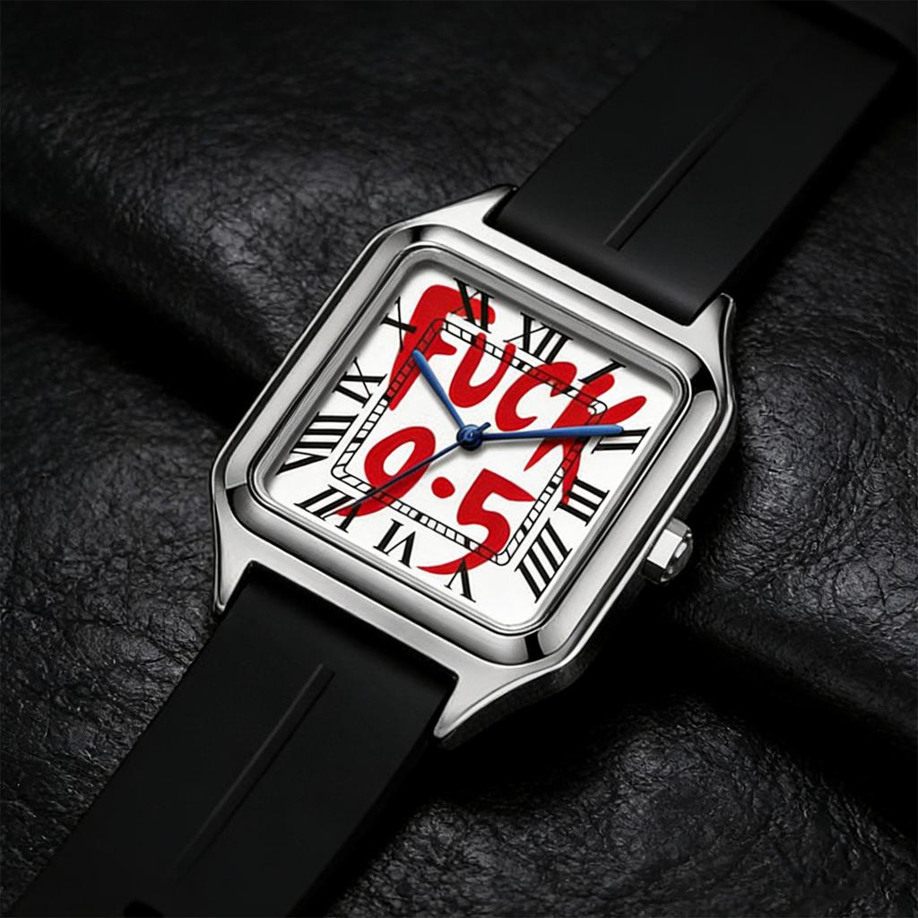 Fashion Square Watch for Men Women, Versatile Casual Arabic Dial Waterproof Quartz Wristwatch