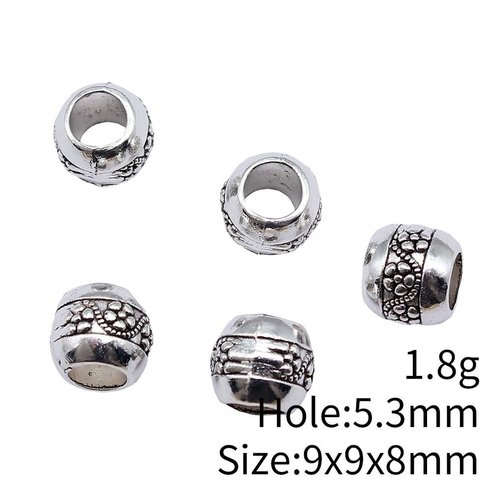Bead Pendant Accesories Macroporous Big Hole Beads Loose Spacer Accessories Parts Metal Beads Accessories For Women