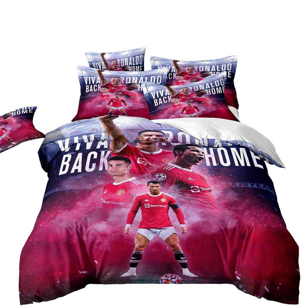 Bettbezug Luxuriös Fußballstar Cri-stiano Ronaldo Druck Bettwäsche Set Bettbezug Bett Jugend Kinder Mädchen Jungen Geburtstagsgeschenk