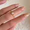 Elegant Teardrop Diamond Ring: 18K Gold-Plated, Fashionable Thin Design for Women
