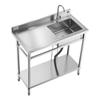VEVOR Stainless Steel Utility Sink, Free Standing Single Bowl Commercial Kitchen Sink with Faucet, 1000 x 500 x 940 mm