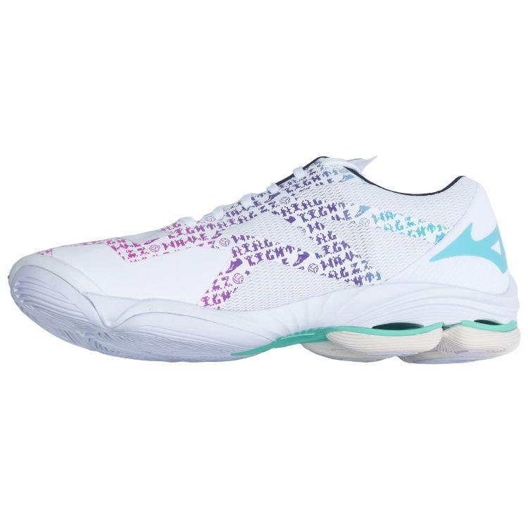 Mizuno Wave Lightning Z7 Non-Slip Durable Low-Top Volleyball Shoes Unisex Sneaker White Purple V1GA220053