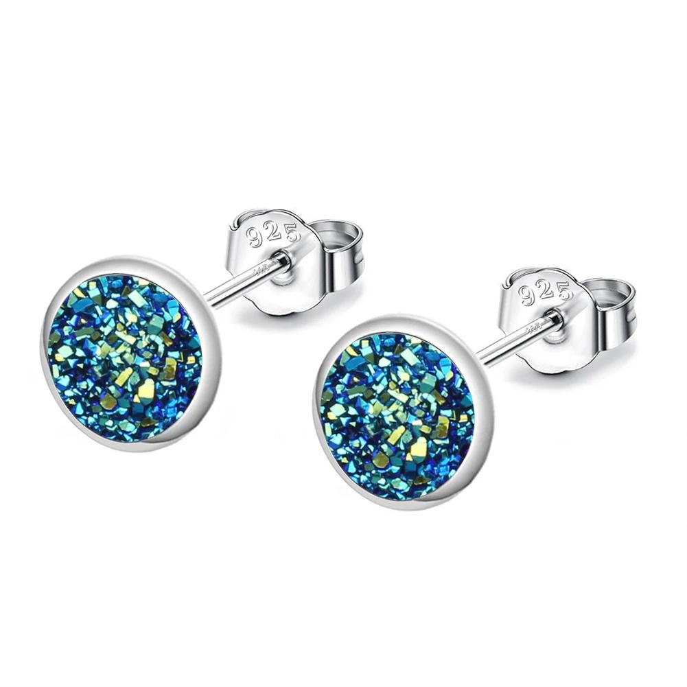 Damen Einfache Koreanische Mode Ohrstecker Kupferfarbe 2024 Trend Runde Knopf Strass Piercing Ohren Zirkon für Damen